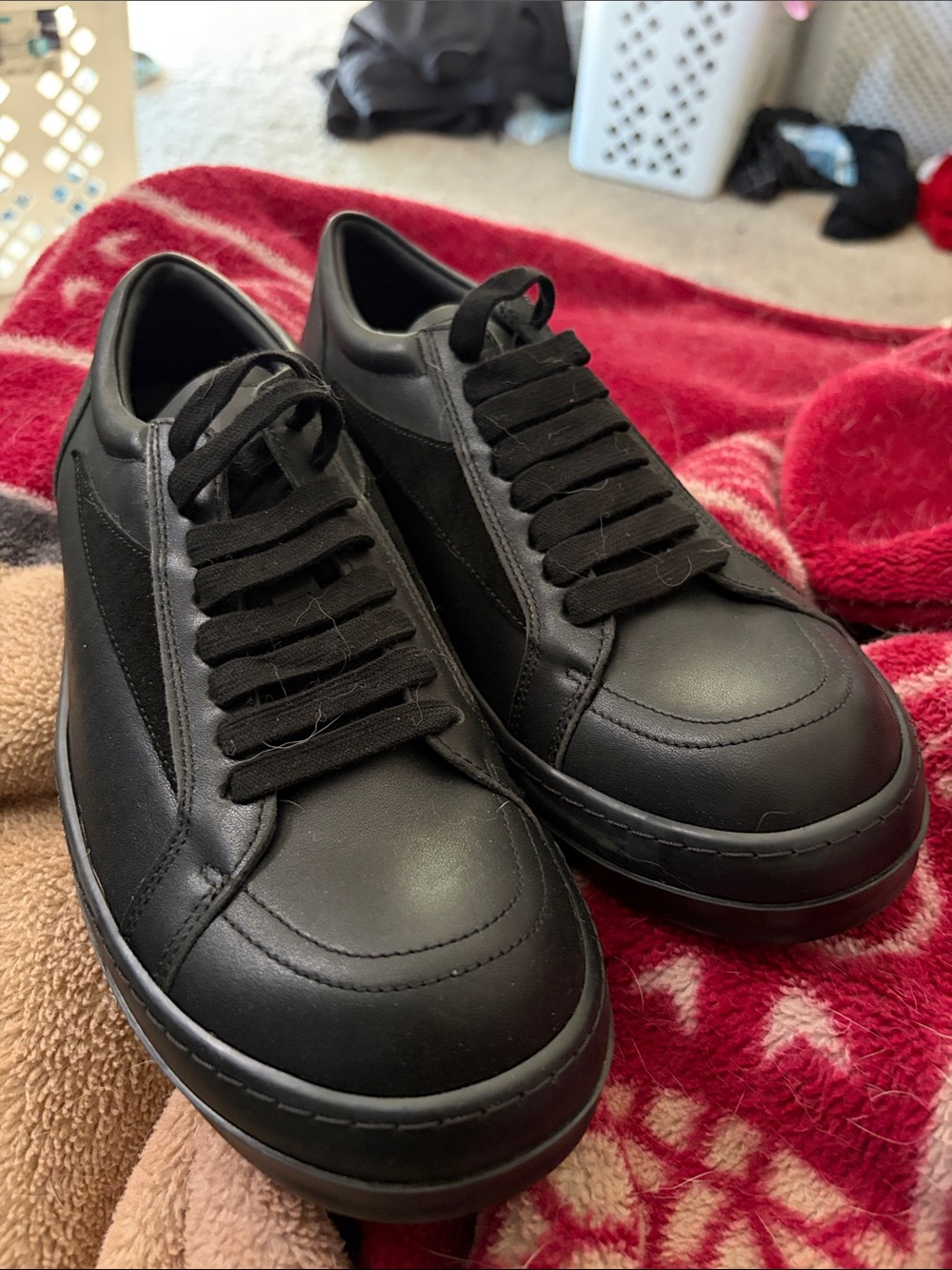 Men's Black Rick Owens Vans - Classic Low-Top